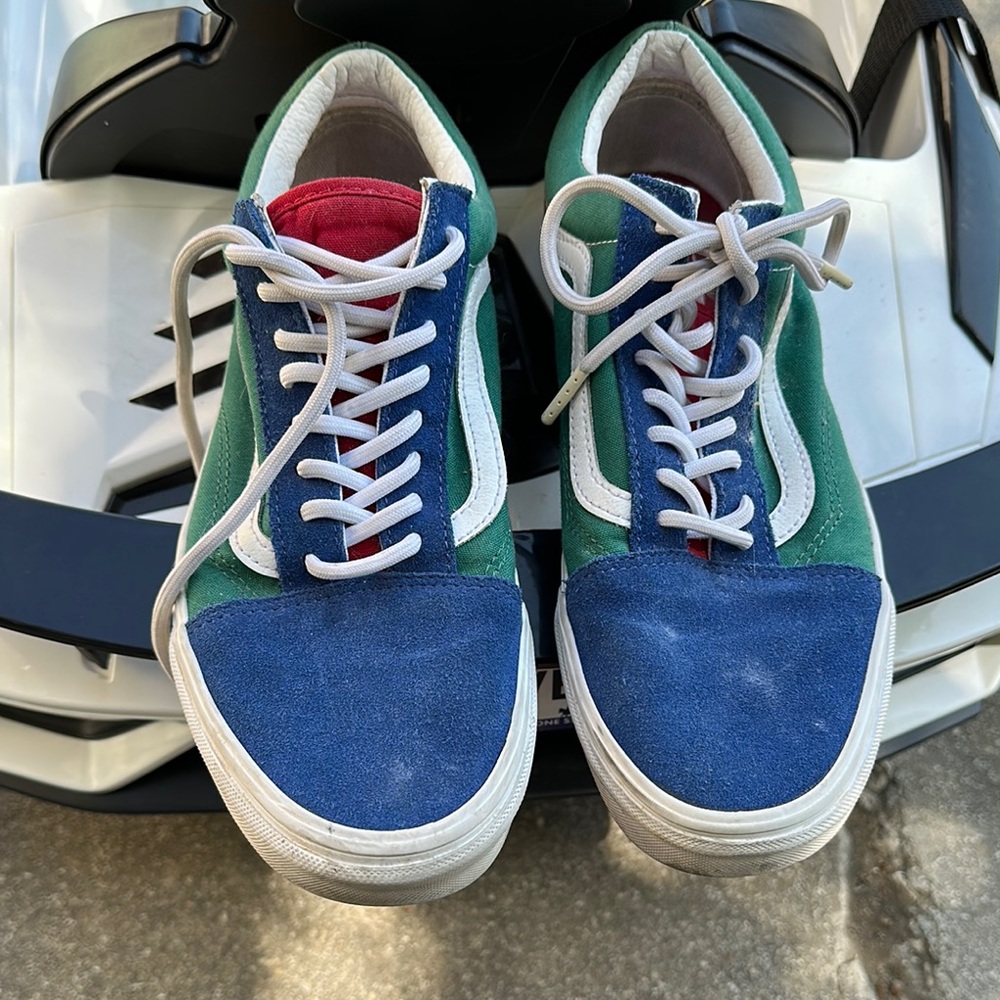 Vans Blue and Green Retro Sneakers men’s 8.5 women’s 10